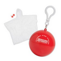 Red Rain Poncho in Ball Keychain